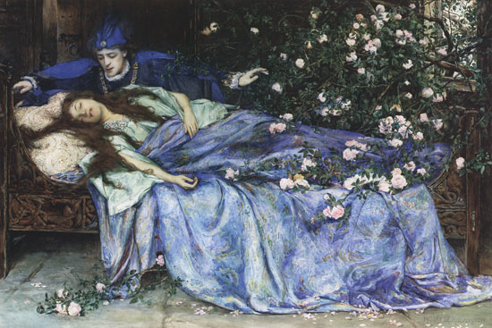 sleeping beauty by henry meynell rheum, british, 1859 - 1920