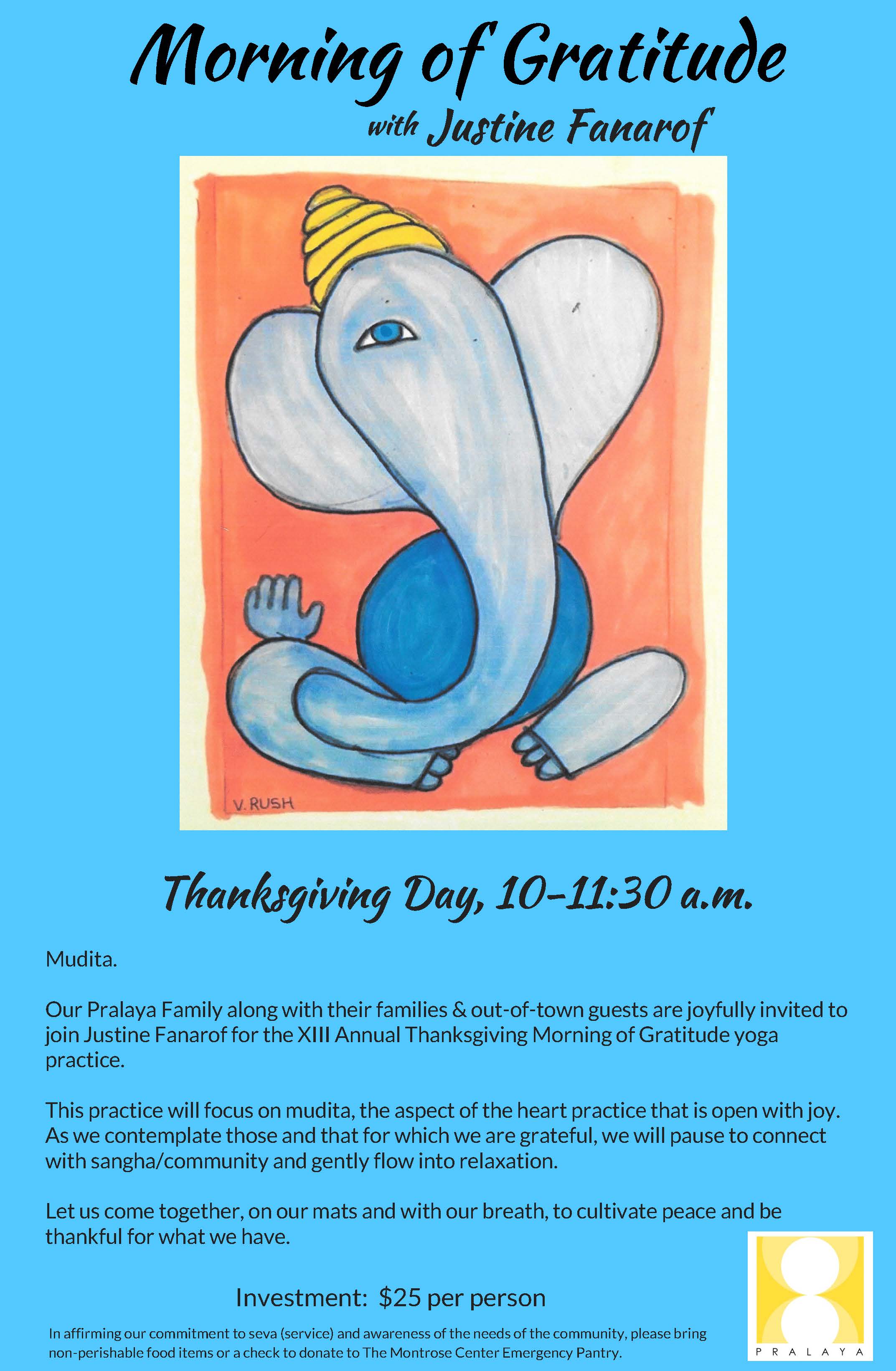 Morning of Gratitude Pralaya 2017