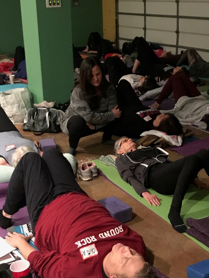 Justine Fanarof Elm Flats Ranch Yoga Caregivers Wellness Retreat Alzeimer's Houston, TX